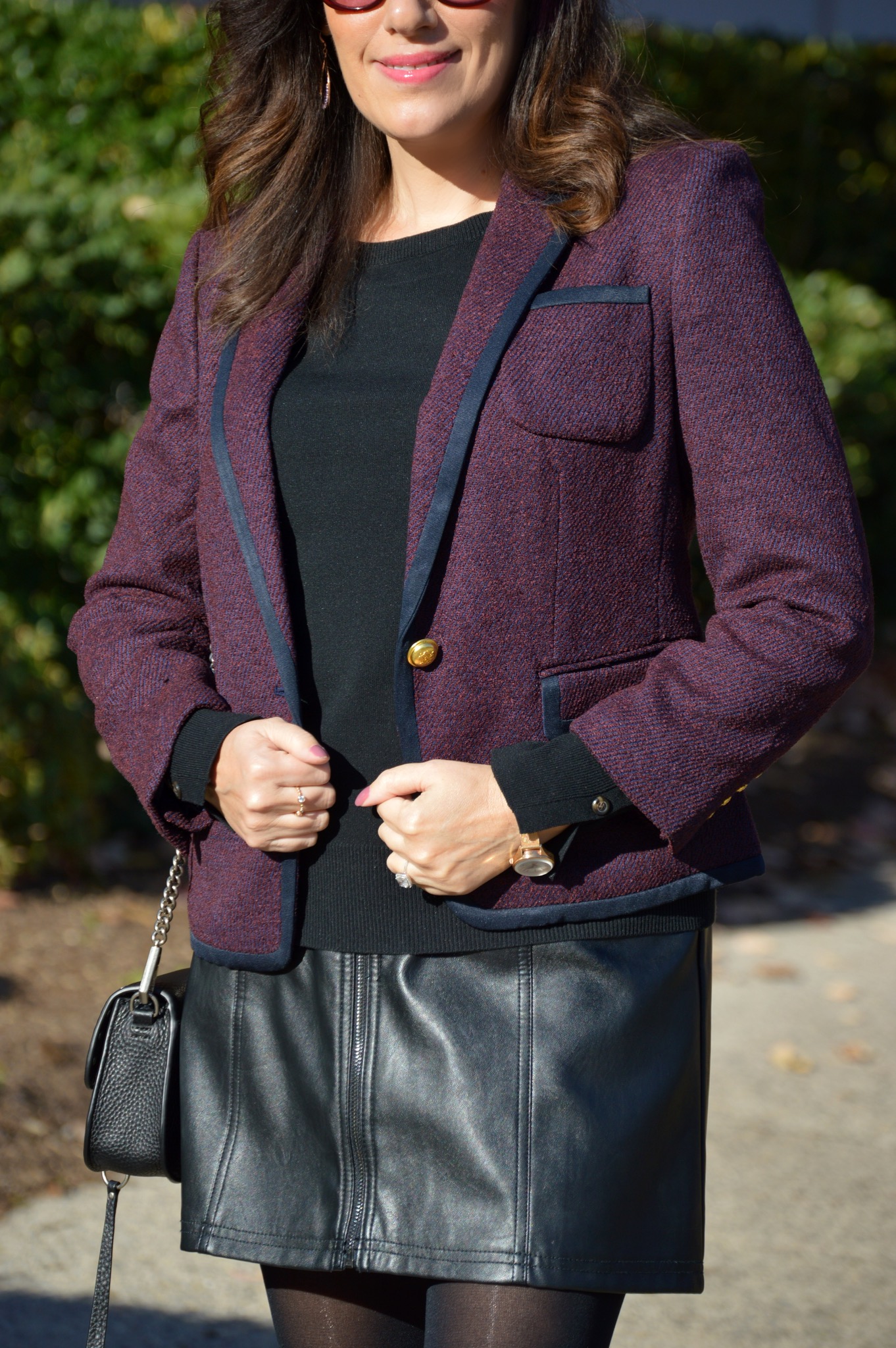 Tipped Tweed Blazer